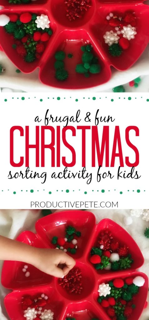 A frugal and fun Christmas Sorting Activity for Kids