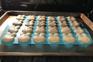 Bubbling Over Cookie Dough in a Easter Bunny Cookie Silicone Mold