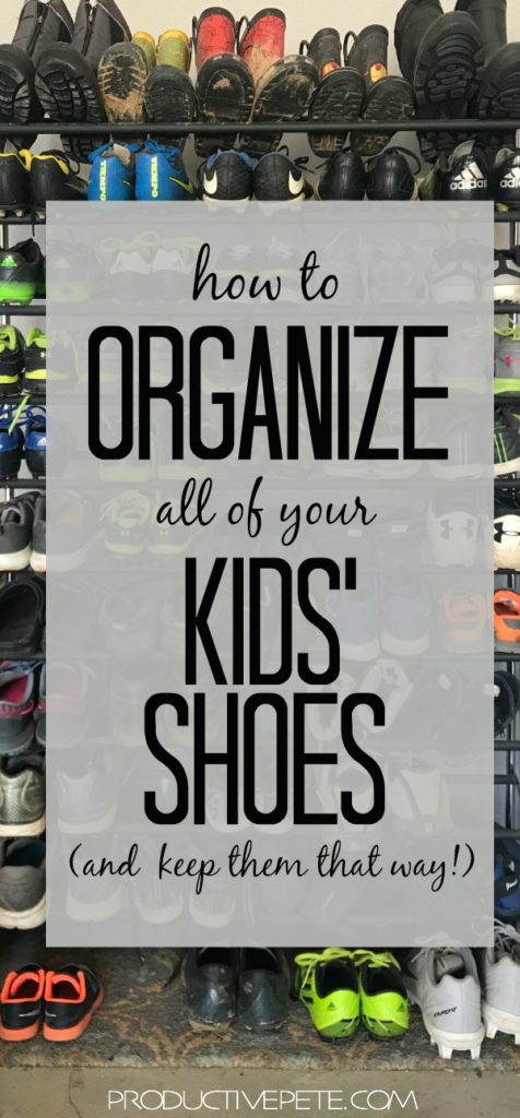 How to Organize Kids' Shoes pin image
