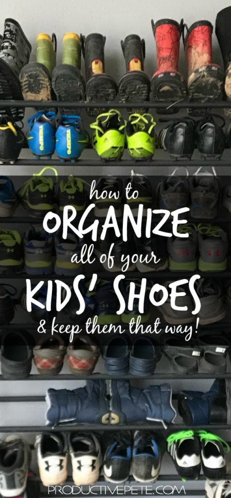 How to Organize All your Kids Shoes pin image