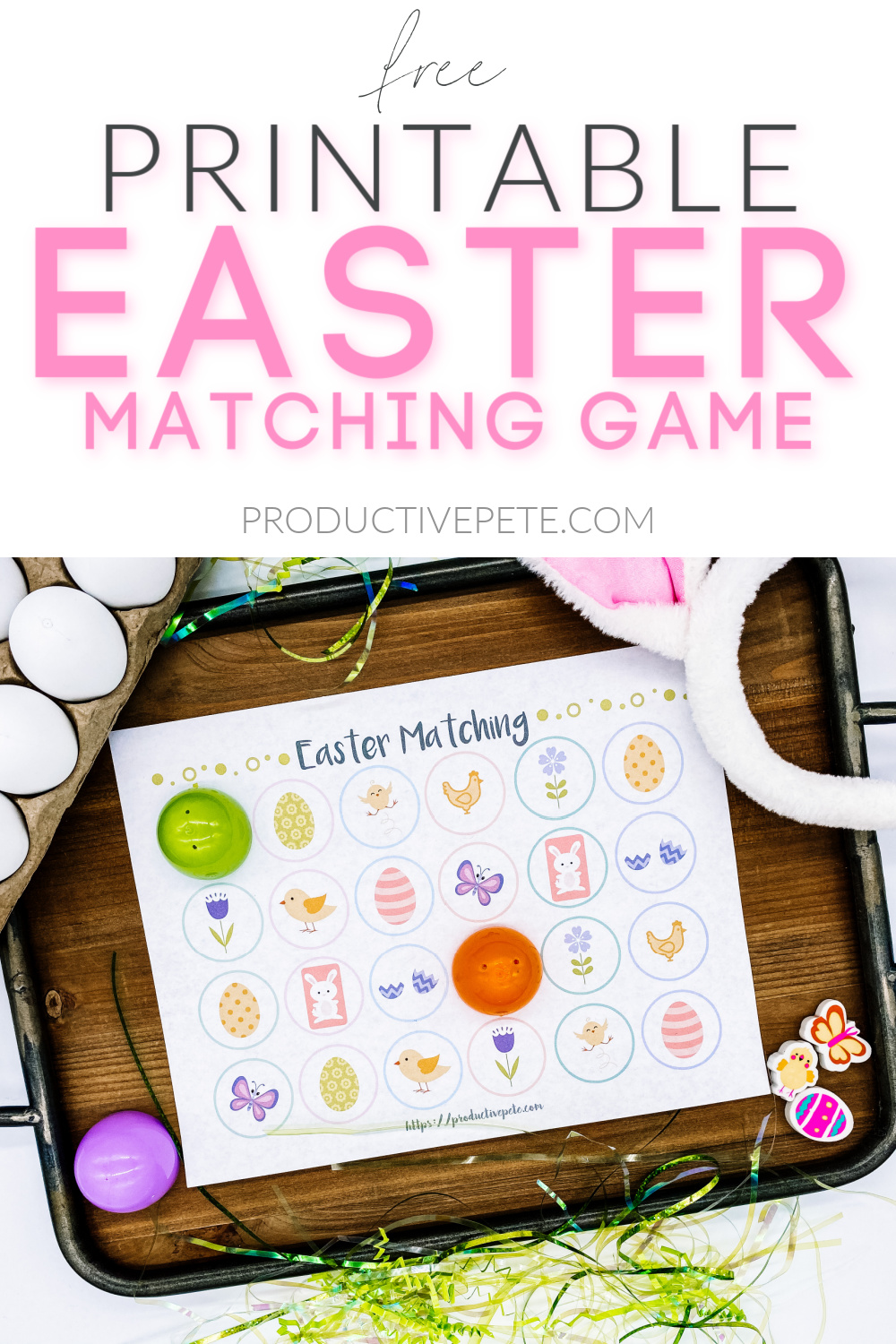 A Unique Printable Easter Matching Game using Easter Eggs - Productive Pete