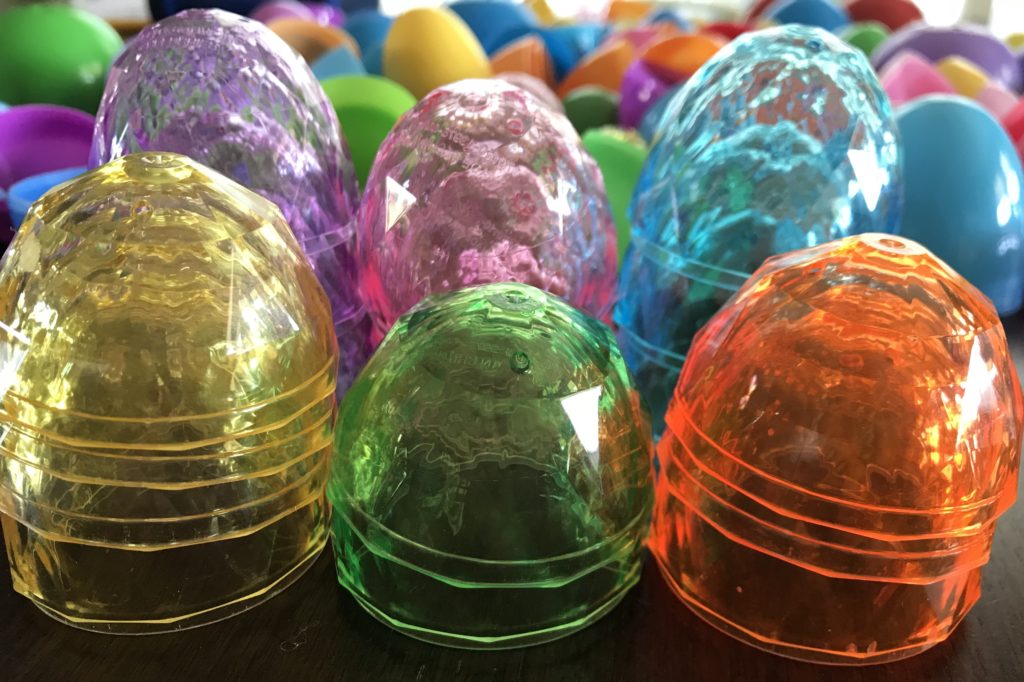 clear Easter Eggs Stacked Up