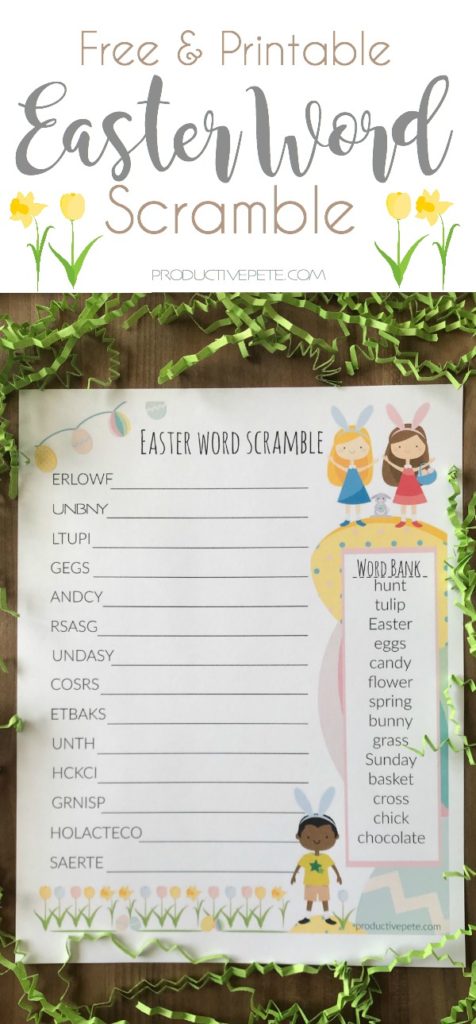 Easter Word Scramble pin image