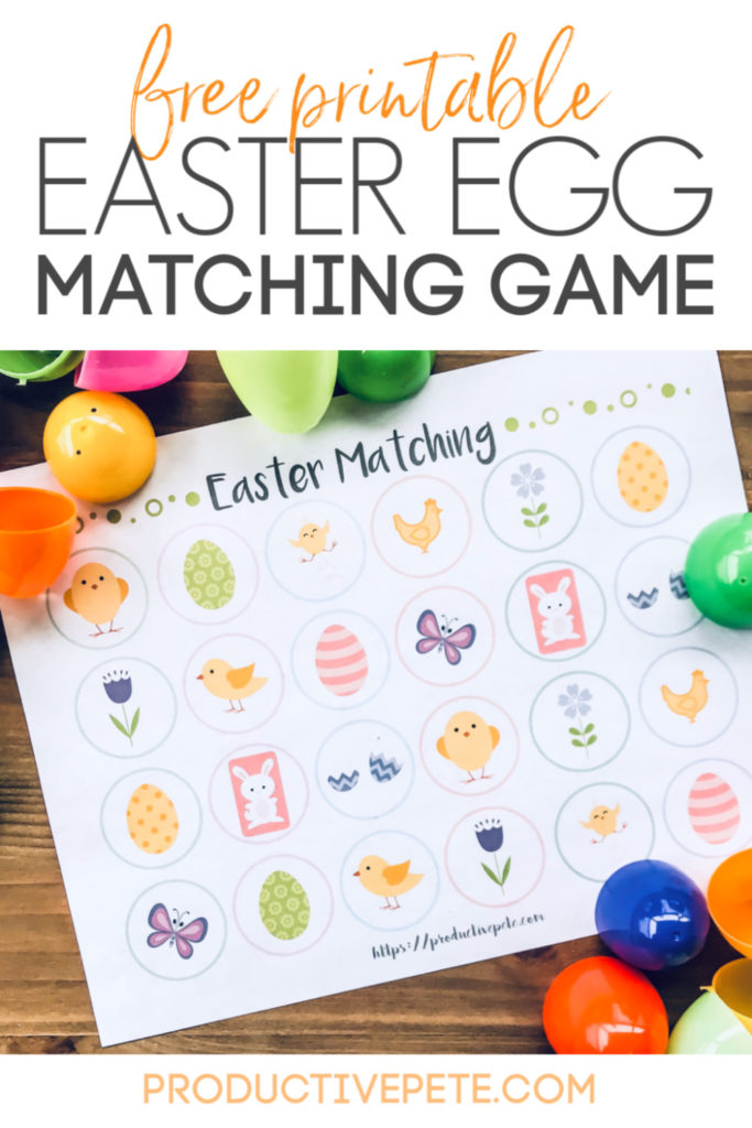 Free printable Easter egg matching game