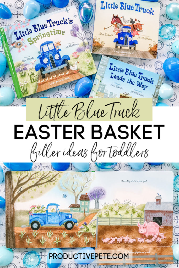 Little Blue Truck Easter Basket Idea pin image