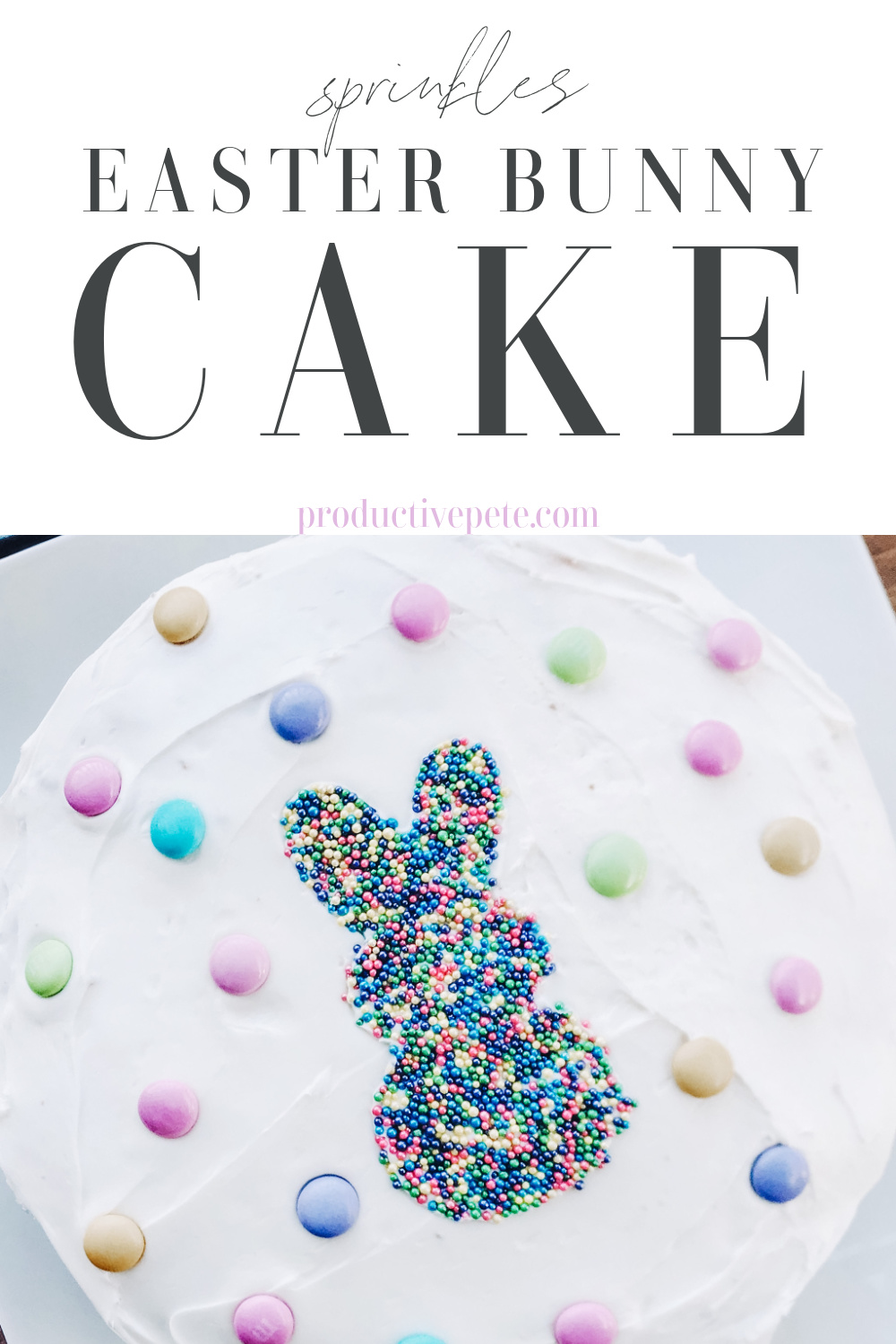 How to Make a Sprinkles Easter Bunny Cake - Productive Pete