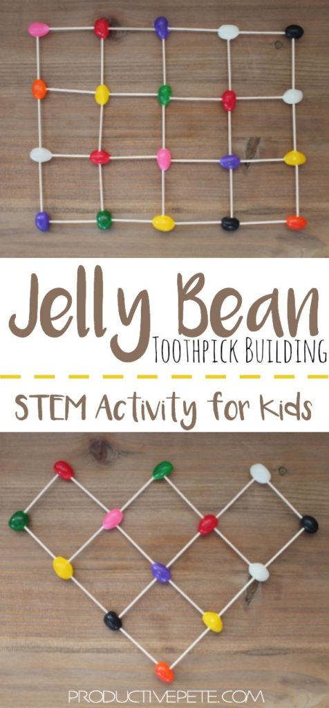 Jelly Bean Toothpick Building STEM Activity for Kids