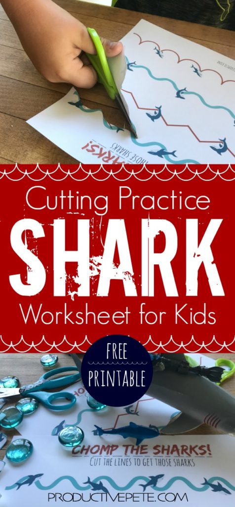 Shark Cutting Practice Worksheet for Kids