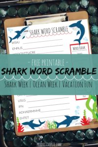 Free, Printable Shark Word Scramble | Shark Week, Ocean Week, Vacation Fun