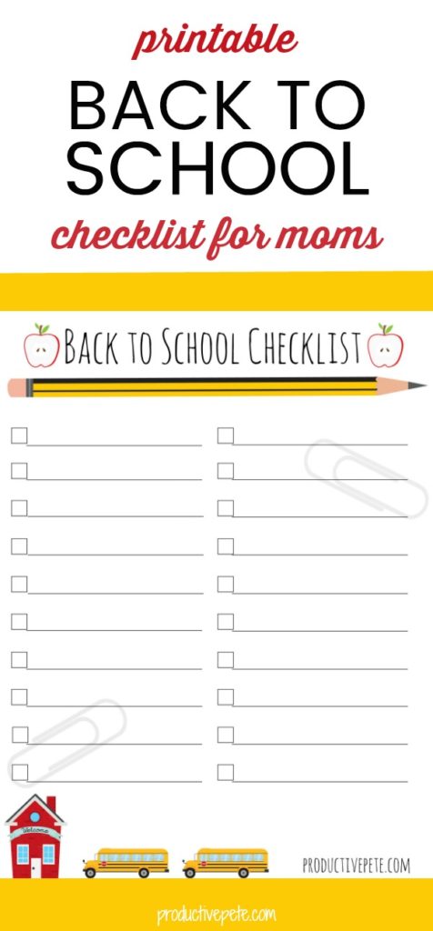 Back to School Checklist Printable pin 19a