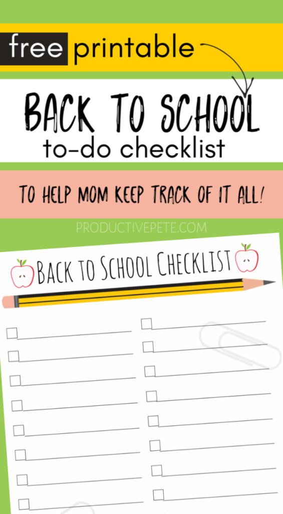 Back to School Checklist Printable pin 19e
