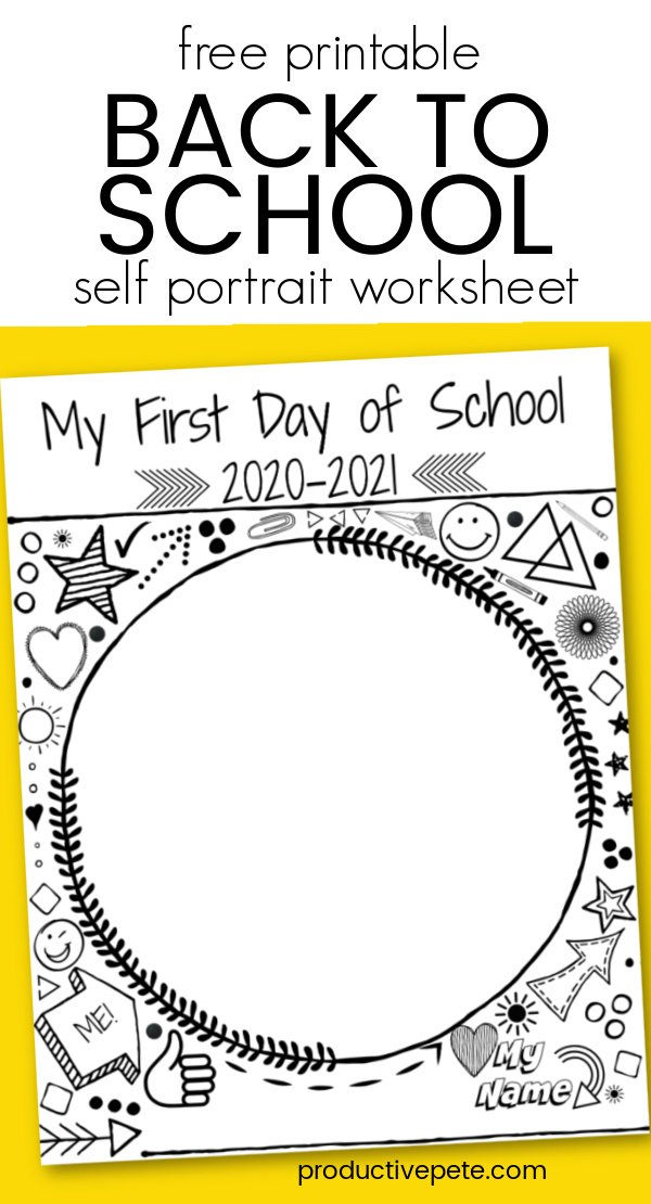 First Day Of School Self Portrait Printable