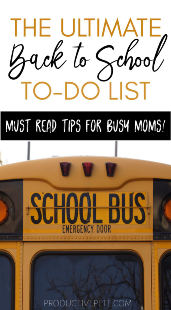 The Busy Mom's Back to School To-Do List