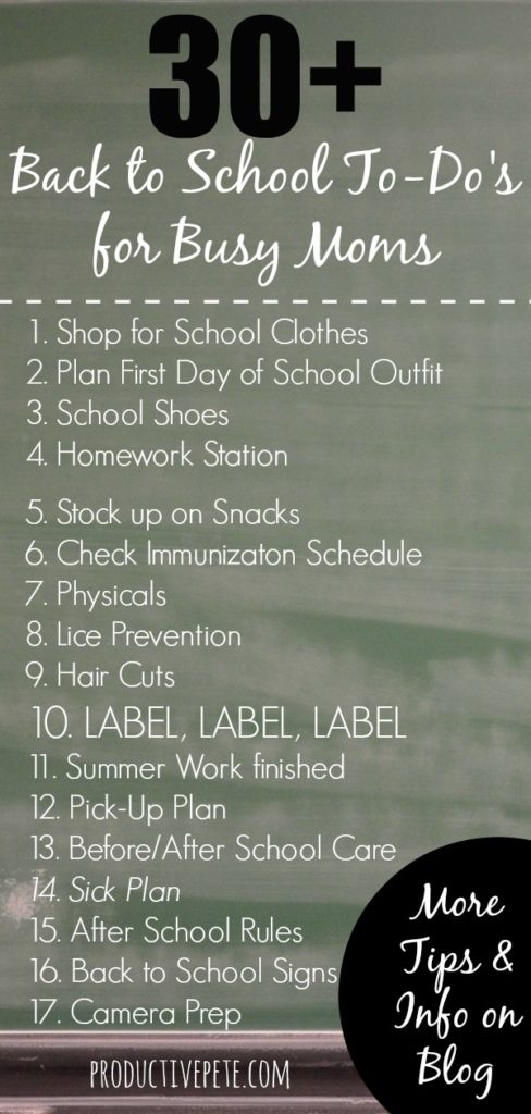 30+ Back to School To-Do's For Busy Moms