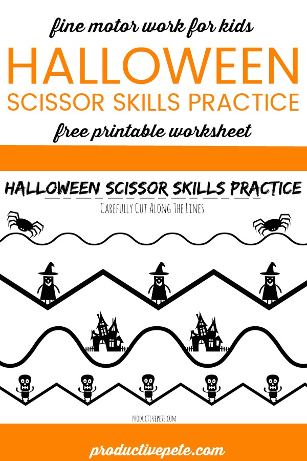 Free, Printable Halloween Scissor Practice Worksheet | Fine Motor Work for Kids