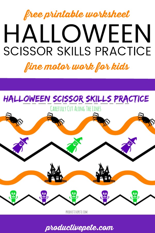Free, printable Halloween Scissor Practice Worksheet | Fine Motor Work for Kids