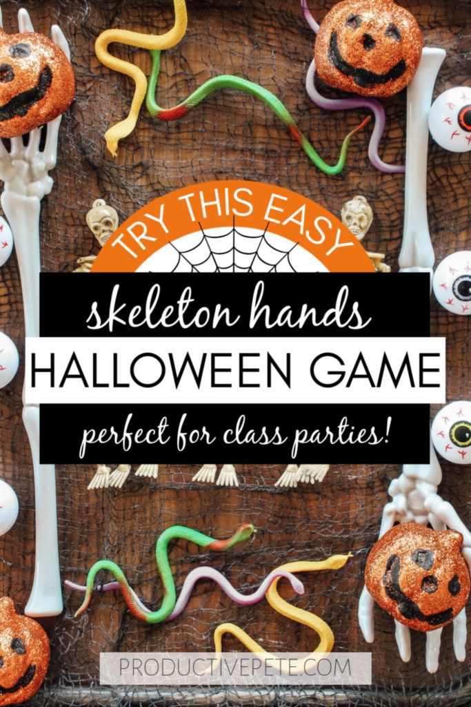Try this easy Skeleton Hands Relay Race Halloween Game for Kids