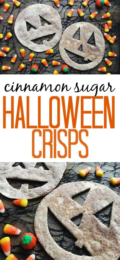 Cinnamon Sugar Halloween Treats | Jack-O'-Lantern Crisps