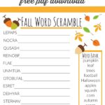 Fall Word Scramble for Kids | Free Printable Worksheet - Productive Pete