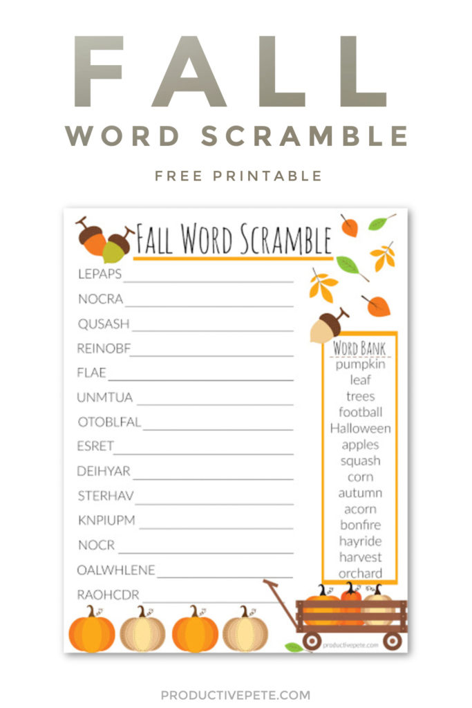 fall word scramble pin 20b