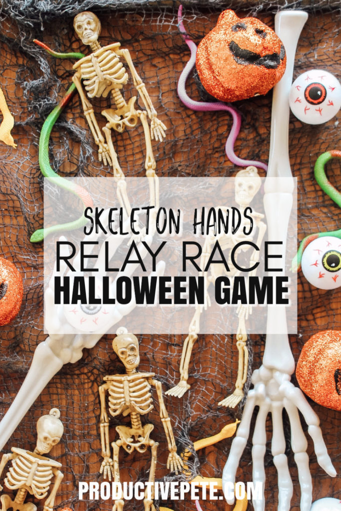 skeleton hands relay race game pin 20a