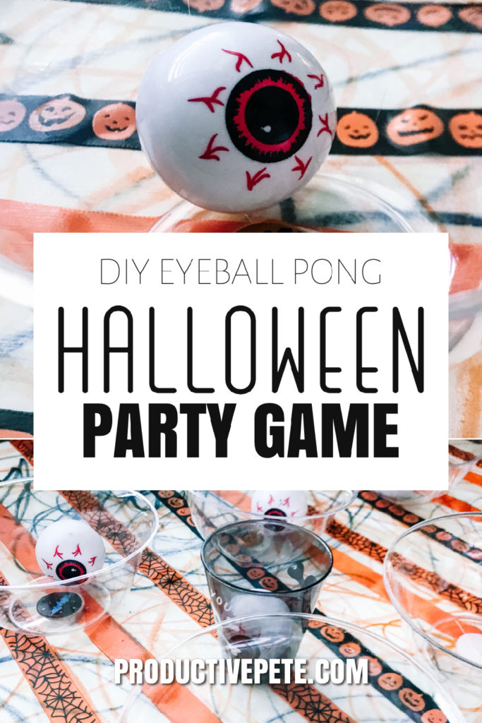 eyeball pong Halloween game pin 20c