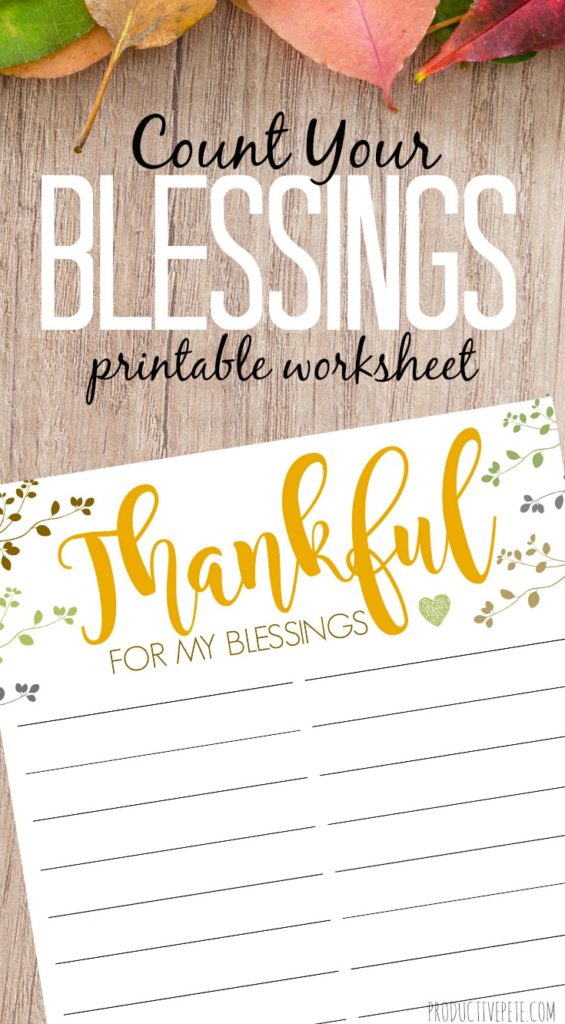 Count your Blessings Thankful Printable