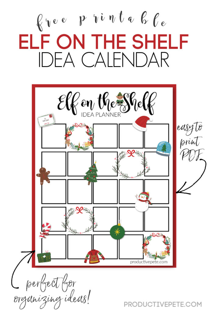 Elf On Shelf Calendar Ideas - Devina Caroljean