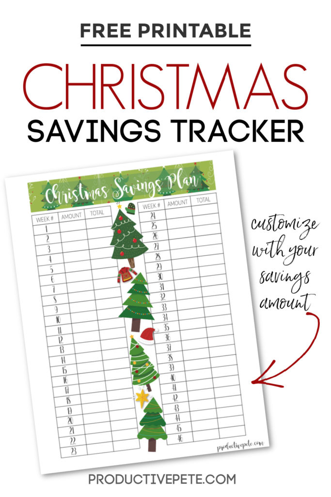 Christmas savings tracker pin 20c