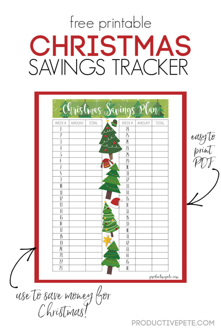 Free Printable Christmas Savings Plan Tracker you can Customize