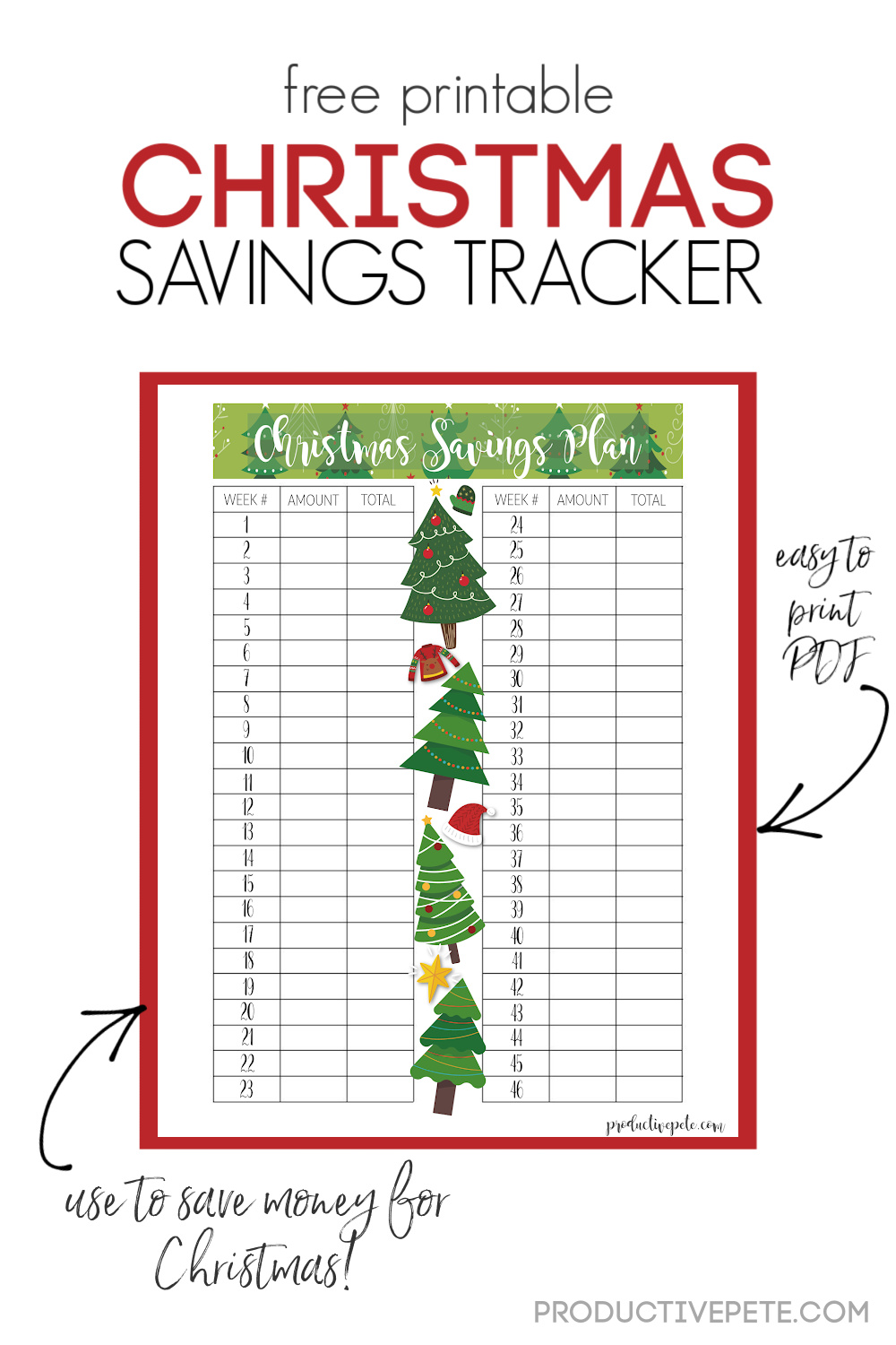 Free Printable Christmas Savings Plan Tracker You Can Customize 