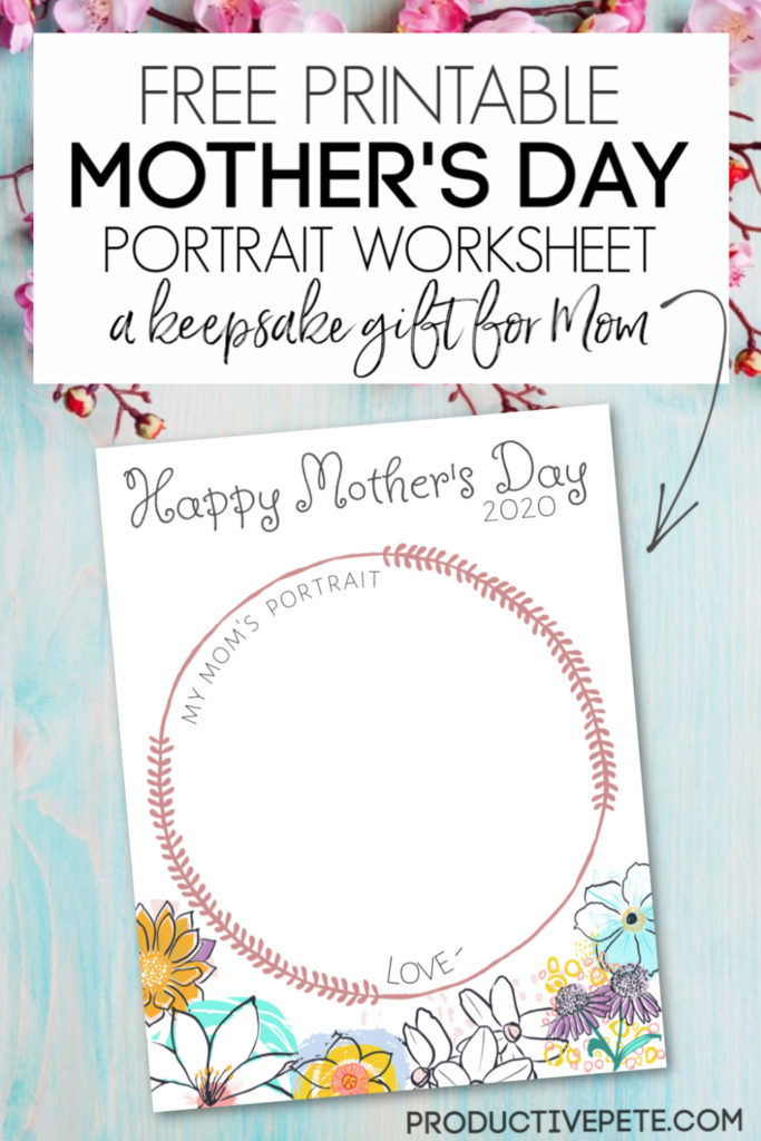 Free printable Mother's Day 2023 Coloring Page - Productive Pete