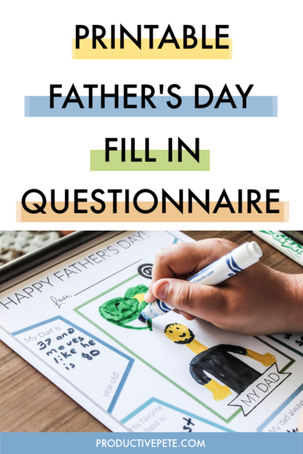 Printable Father's Day Fill In Questionnaire