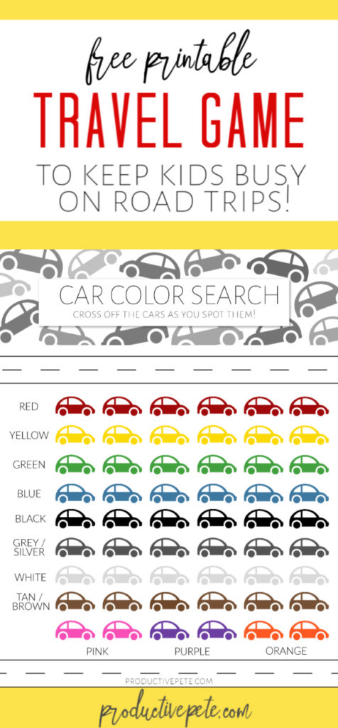 car color search road trip printable game for kids