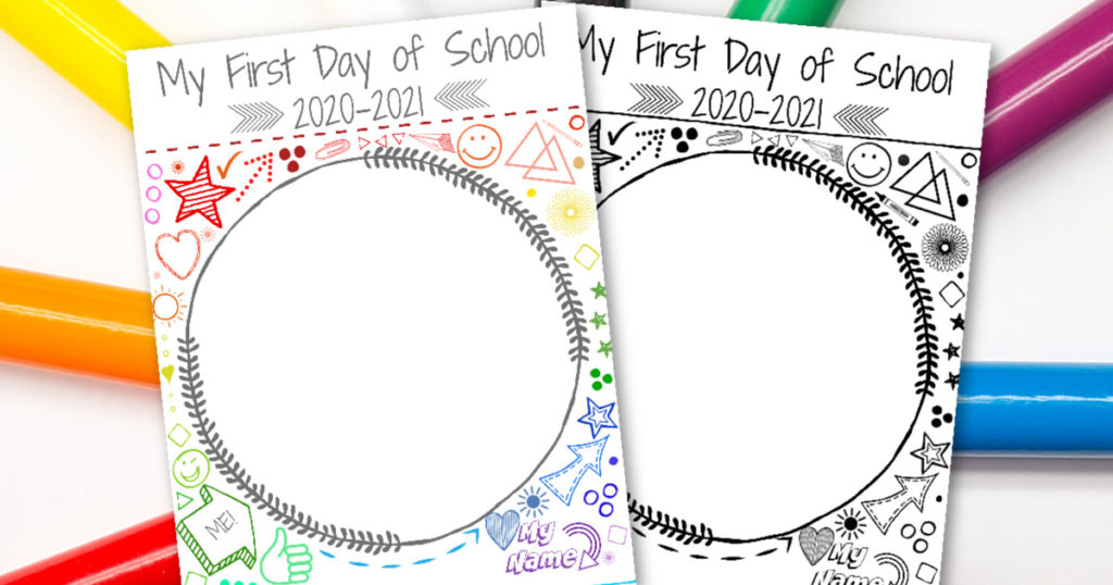 first day of school self portrait printable sm 20a