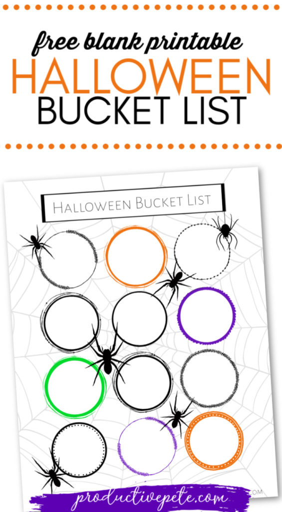 Free Blank Printable Halloween Bucket List