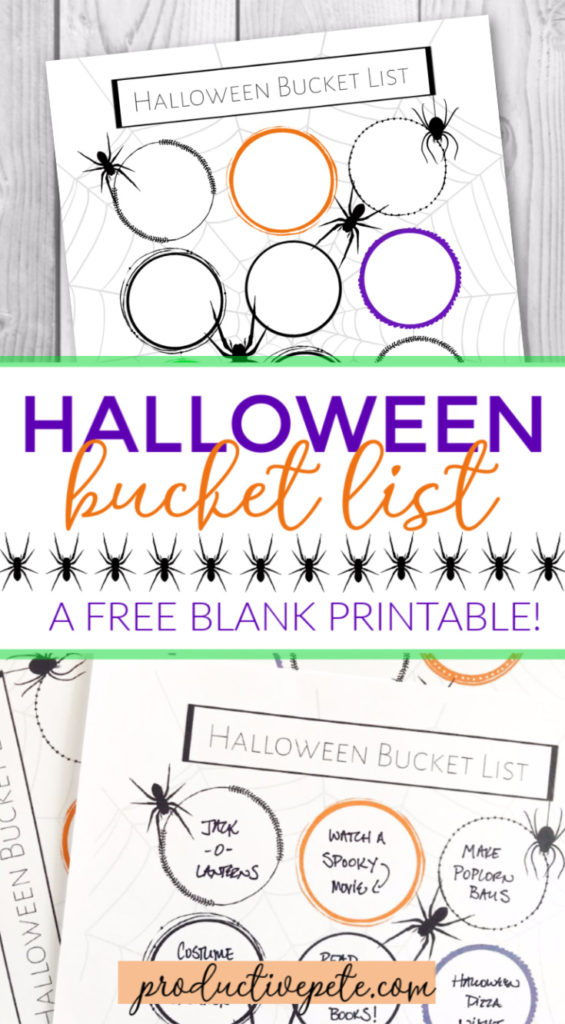 Halloween Bucket List Printable