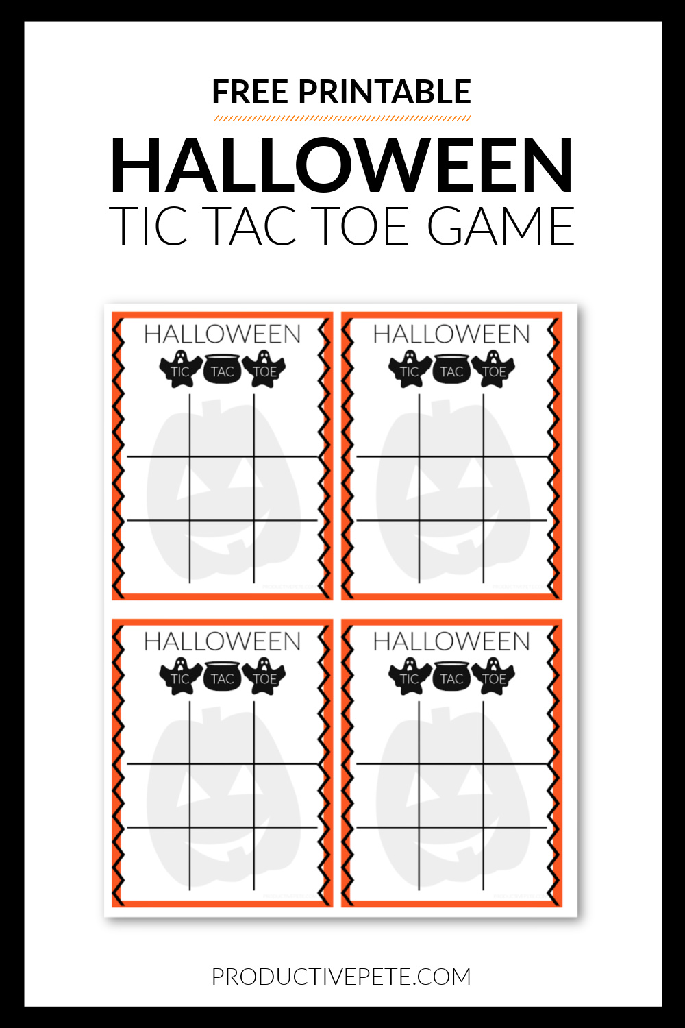 Free Printable Halloween Tic Tac Toe