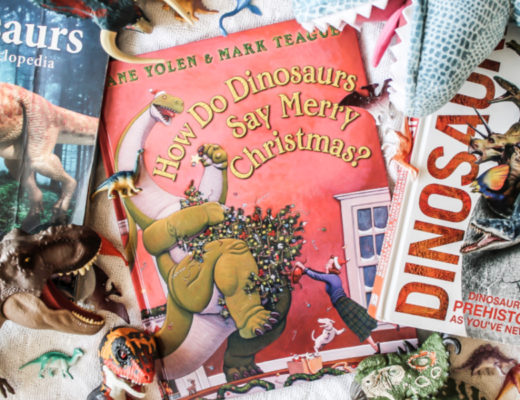 Dinosaur toys and books
