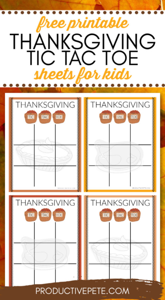 Thanksgiving Tic Tac Toe Sheets