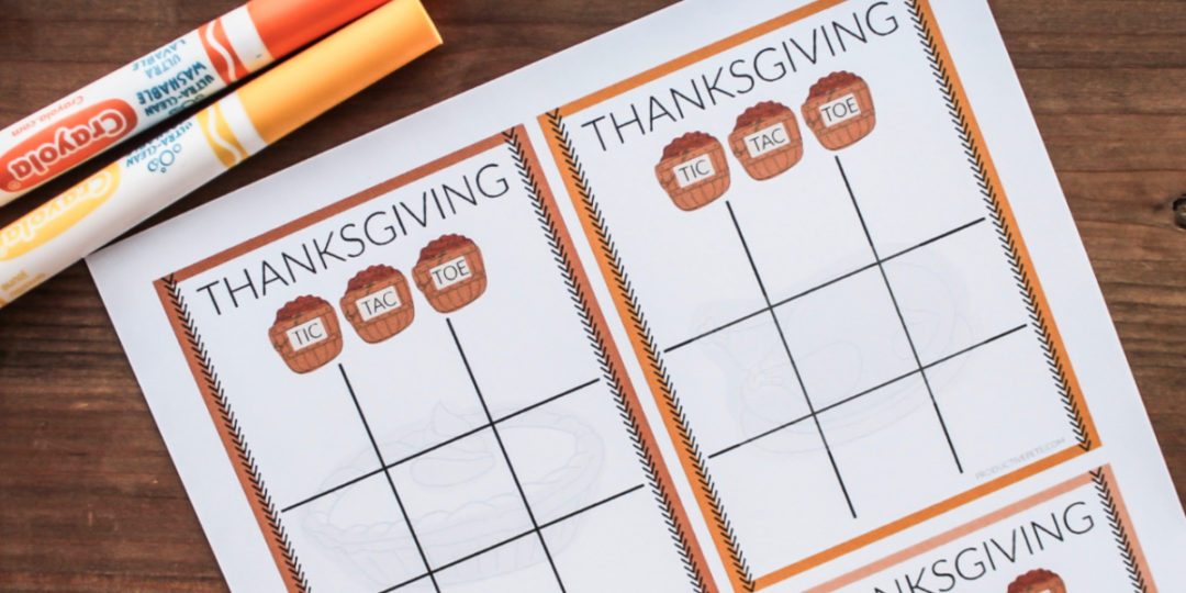 Thanksgiving Tic Tac Toe Sheets