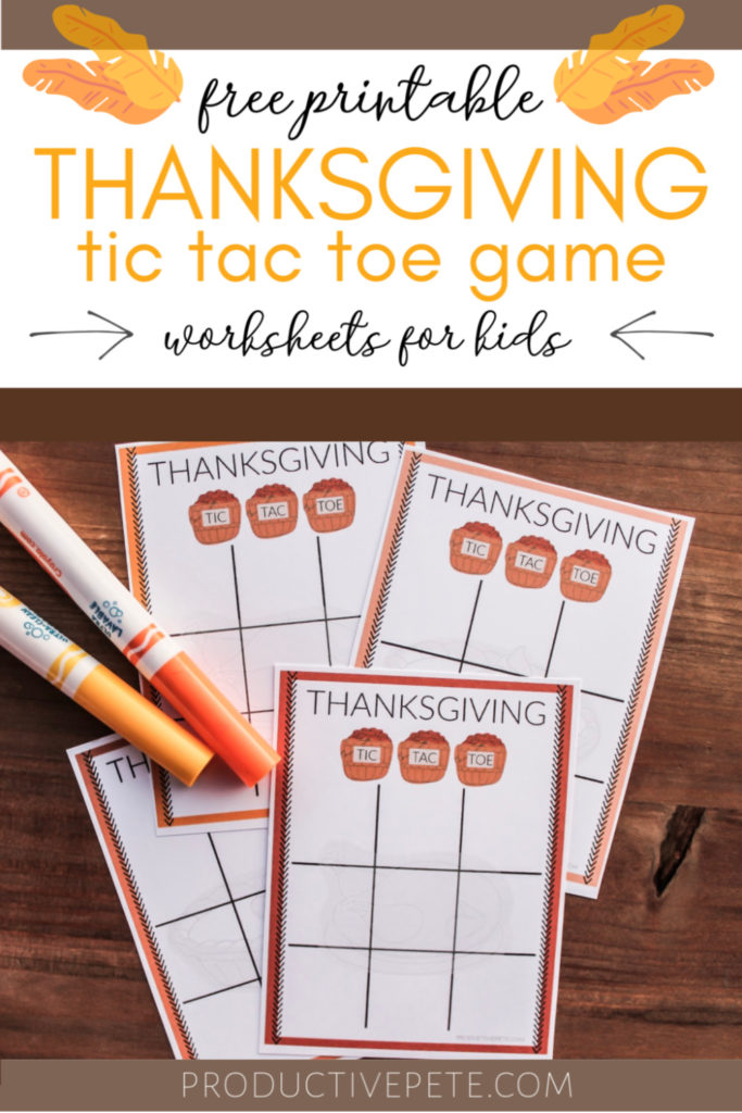 Thanksgiving Tic Tac Toe Sheets