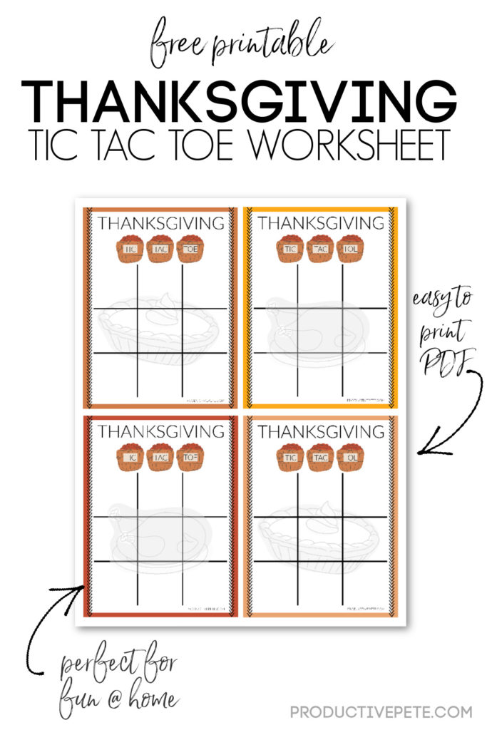 Thanksgiving Tic Tac Toe Game {FREE PRINTABLE!} – The Art Kit