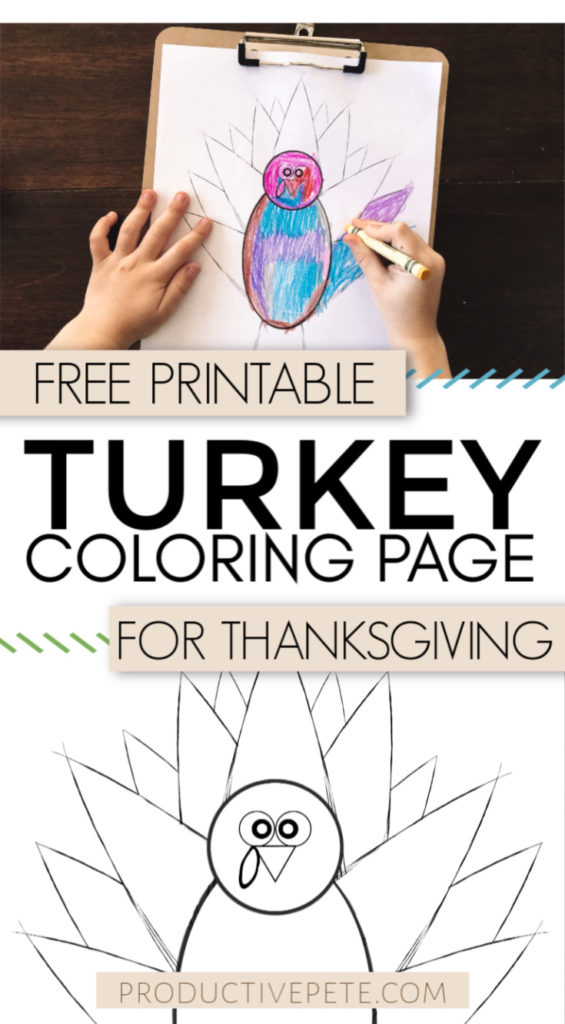 Free printable Turkey Coloring Page for Thanksgiving
