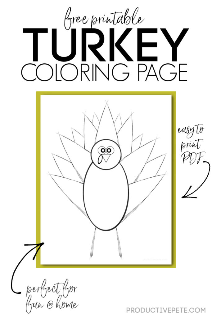 turkey coloring page pin 20a