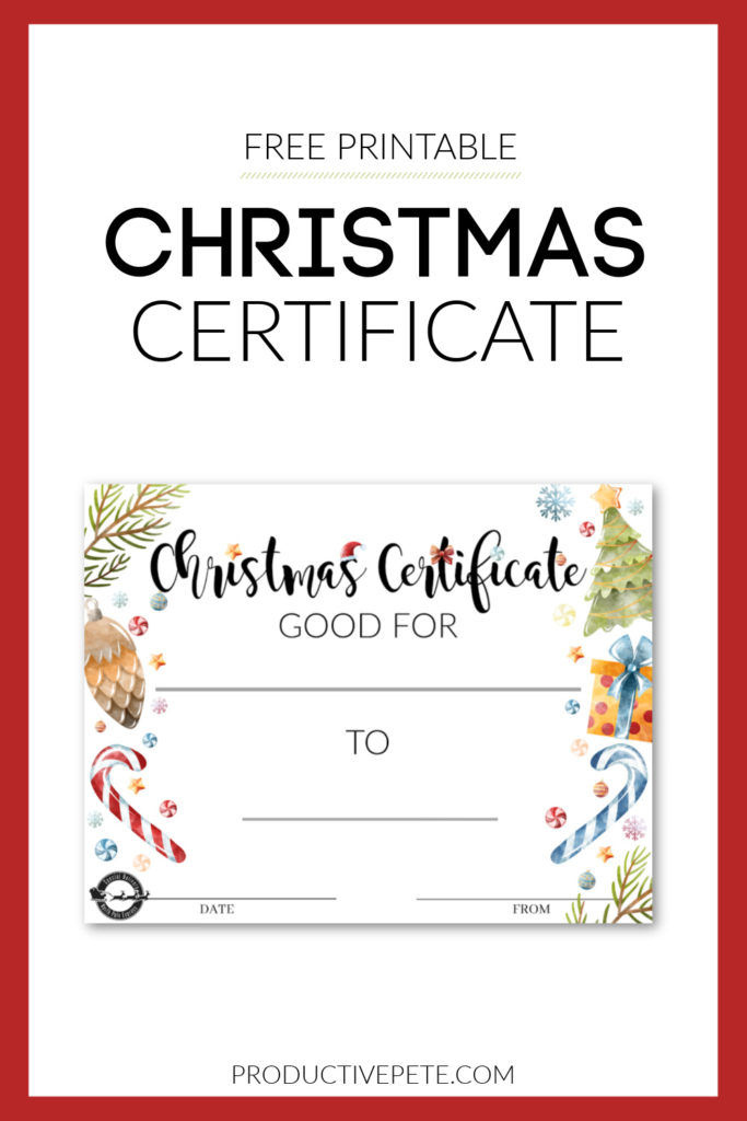 Free Printable Watercolor Christmas Gift Certificate Template