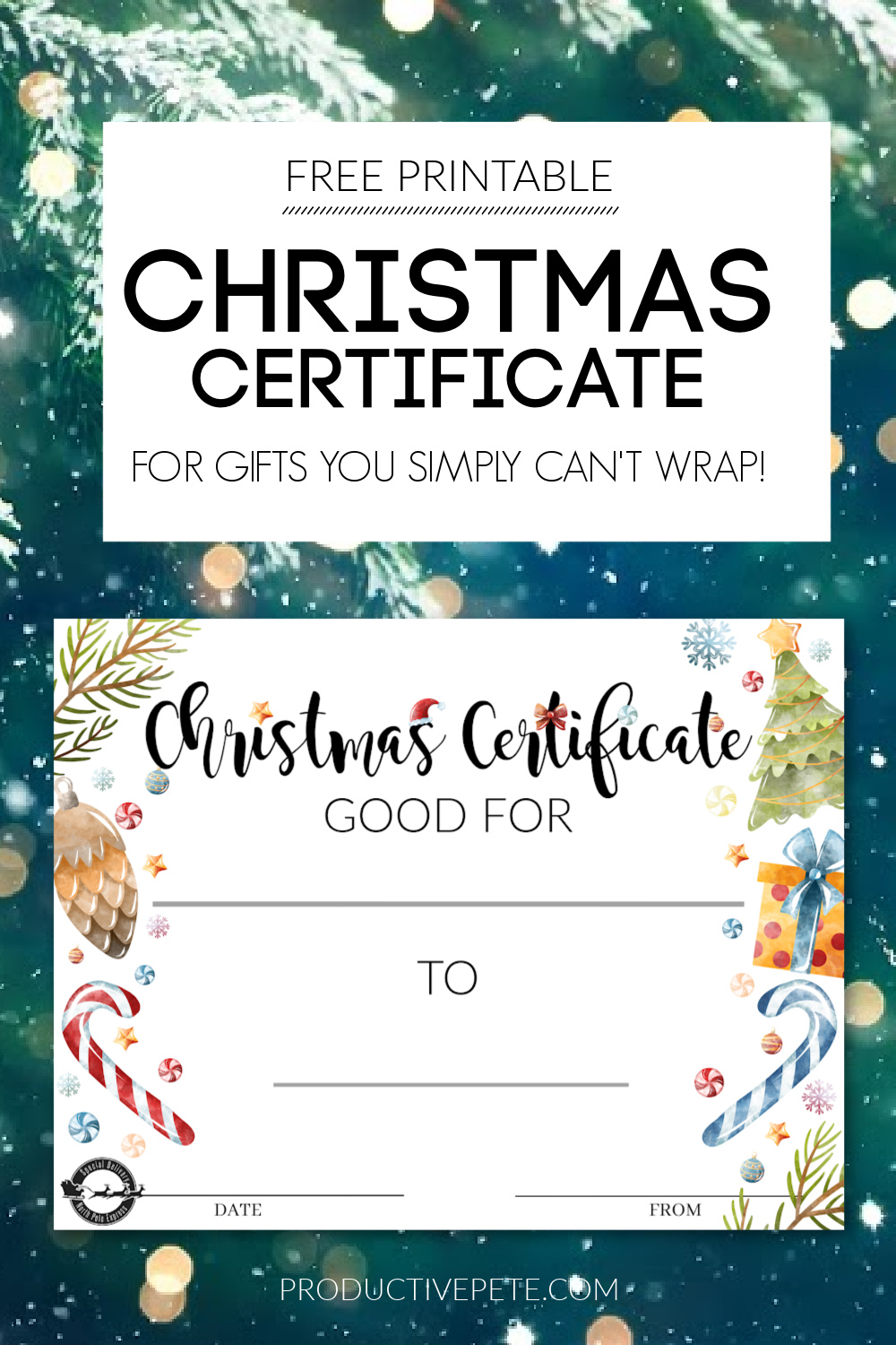 Free Printable Watercolor Christmas Gift Certificate Template ...