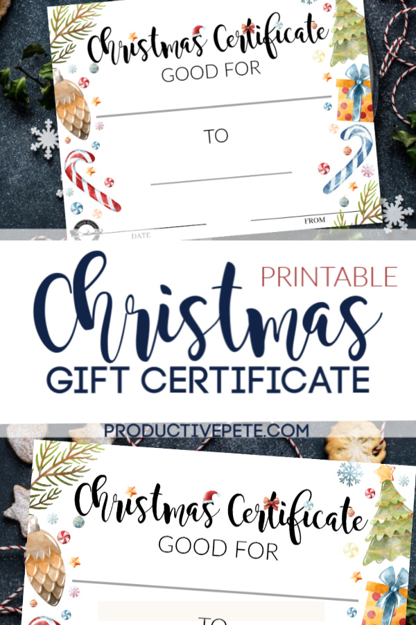 Free printable Christmas Gift Certificate Template