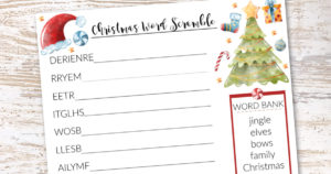 Free Printable Christmas Word Scramble PDF for Kids - Productive Pete
