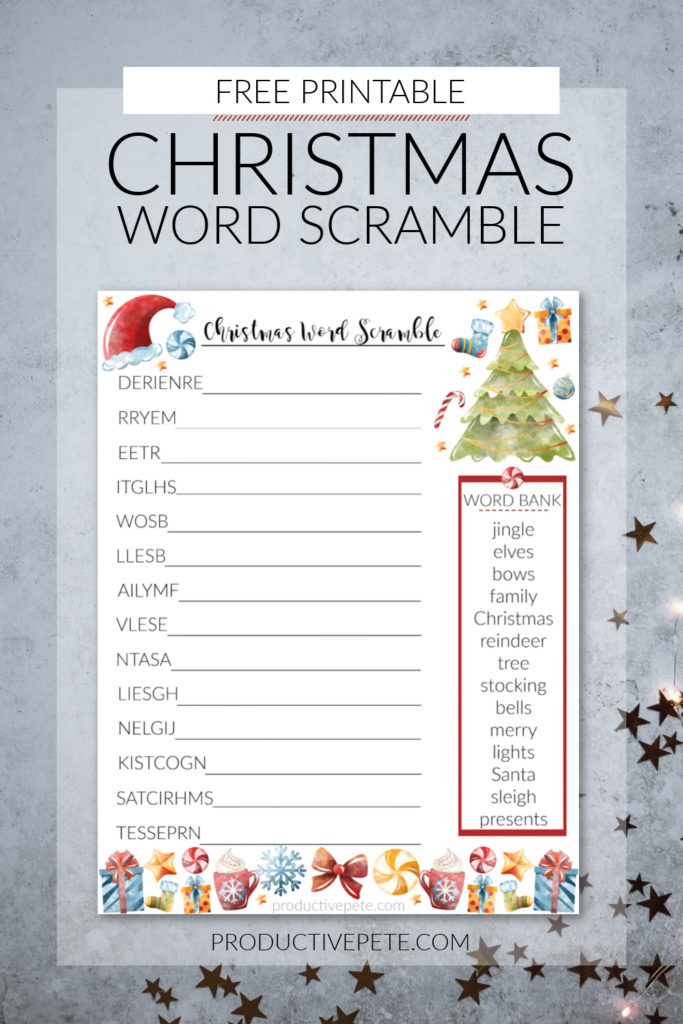 Christmas Word Scramble pin 20a